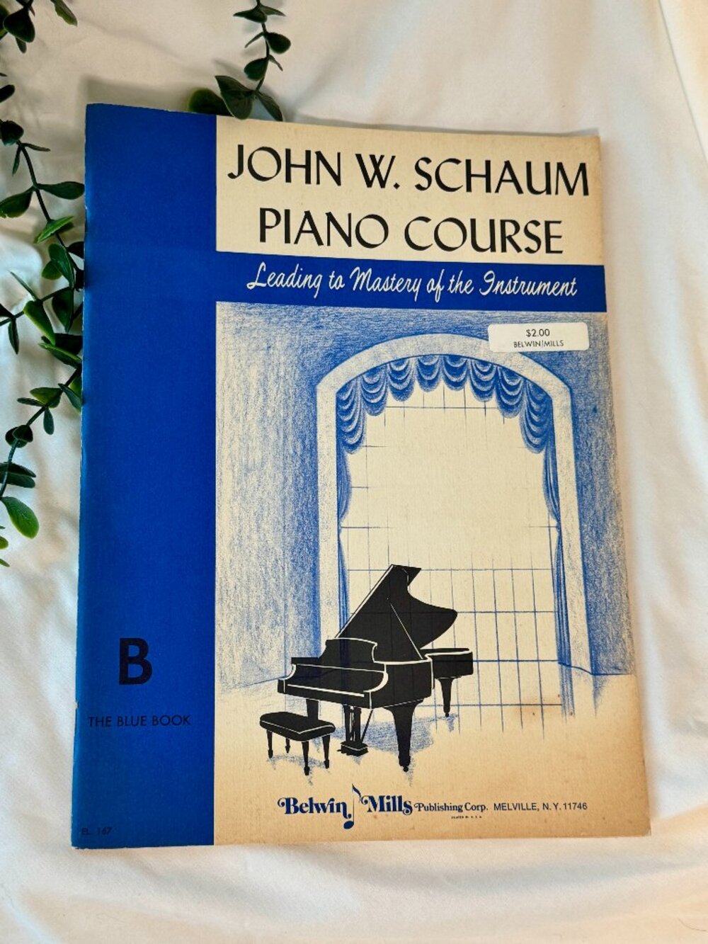 Vintage 1945 John W. Schaum Piano Course B The Blue Book Grade 1.5 Method